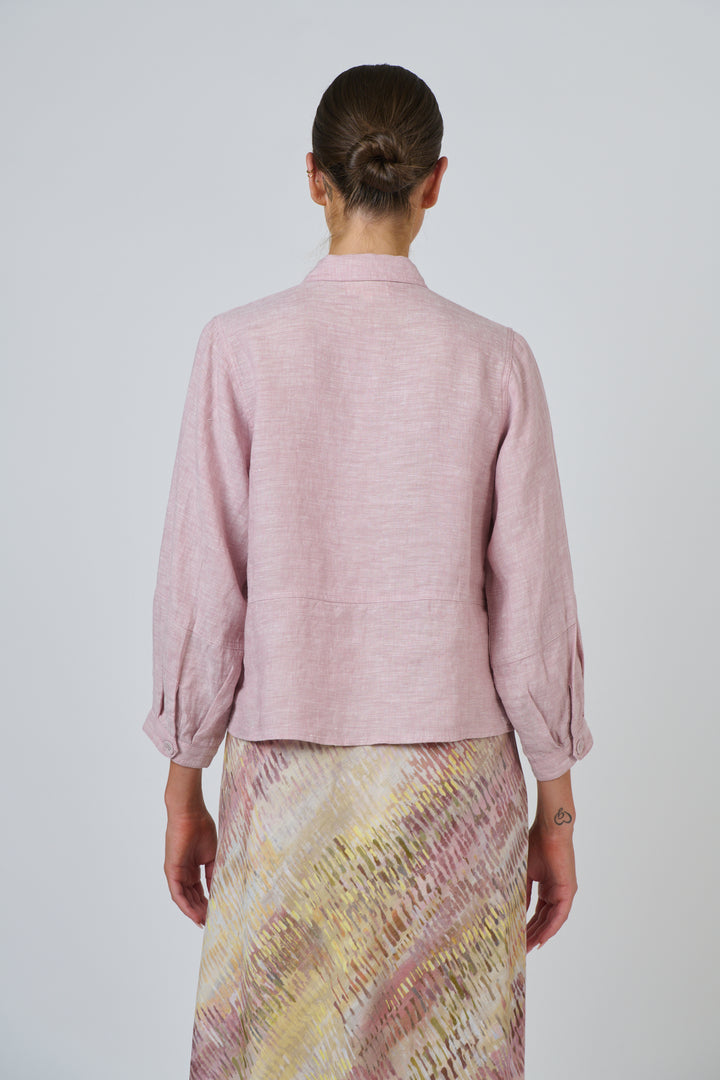 Naturals by O & J Linen Jacket - Radish