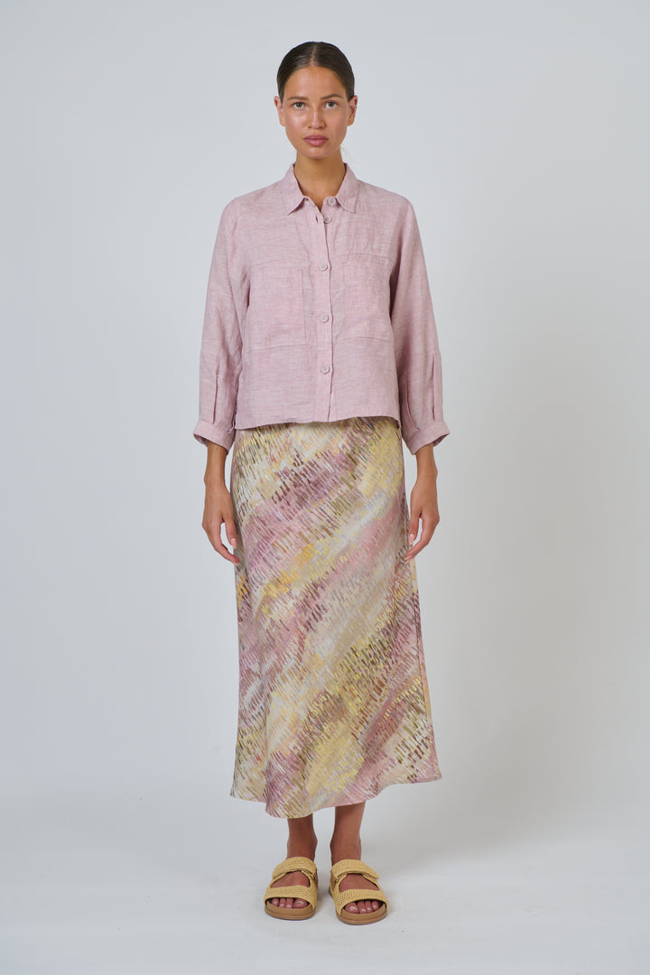 Naturals by O & J Linen Jacket - Radish
