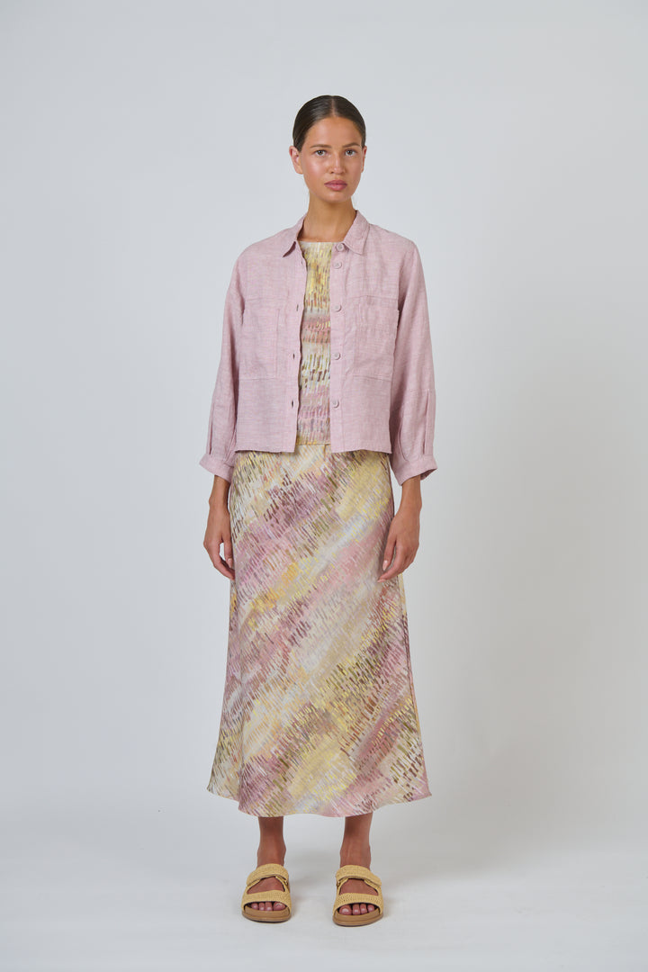 Naturals by O & J Linen Jacket - Radish