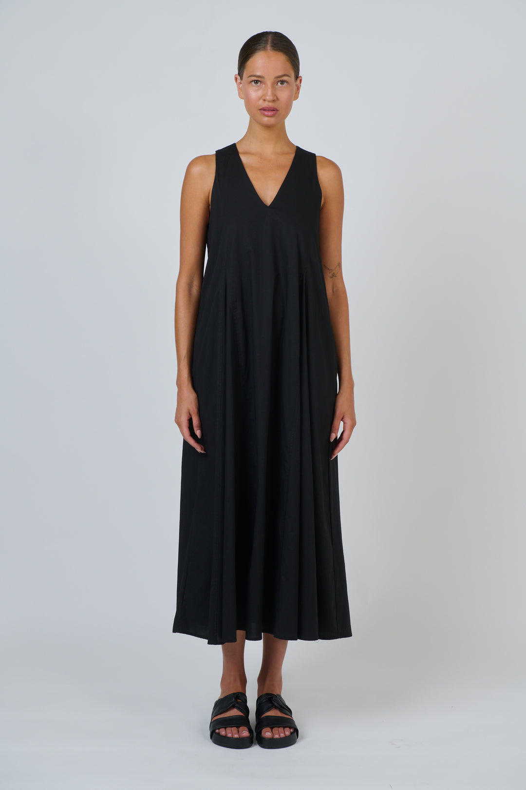 Naturals by O & J Poplin Dress - Blk