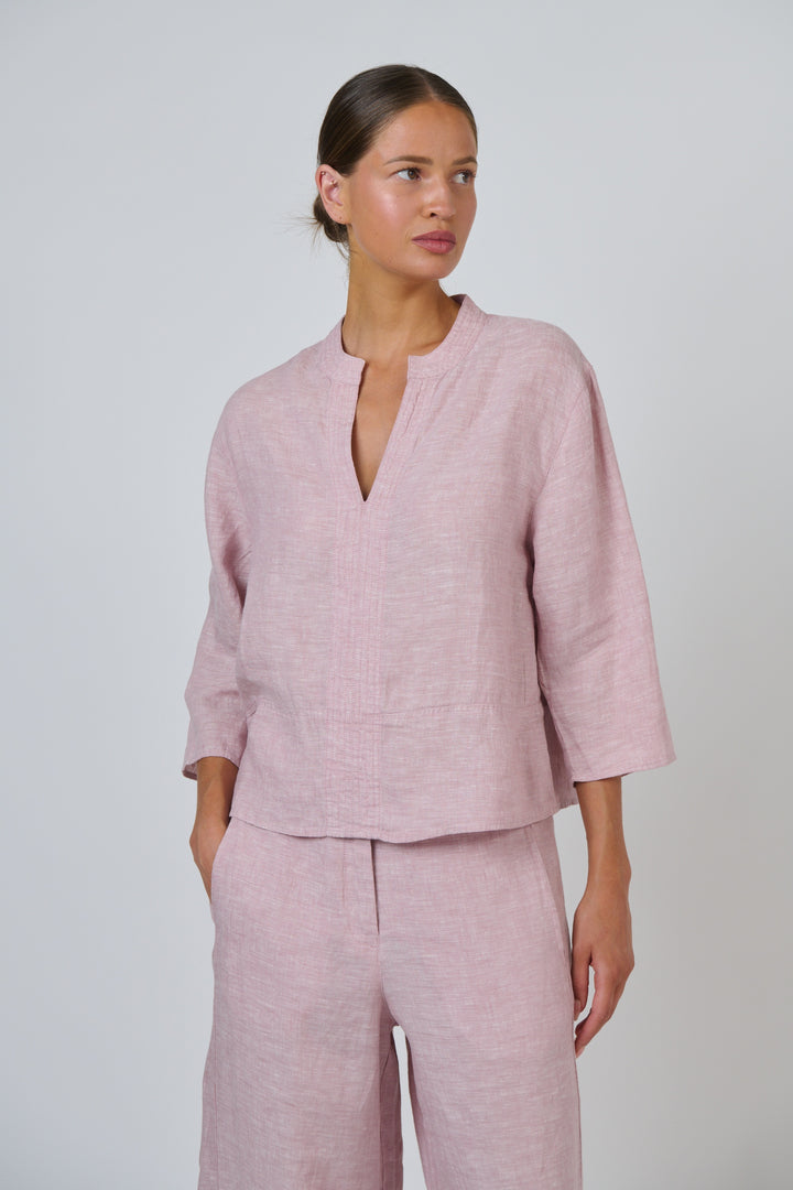 Naturals by O & J Linen Top - Radish