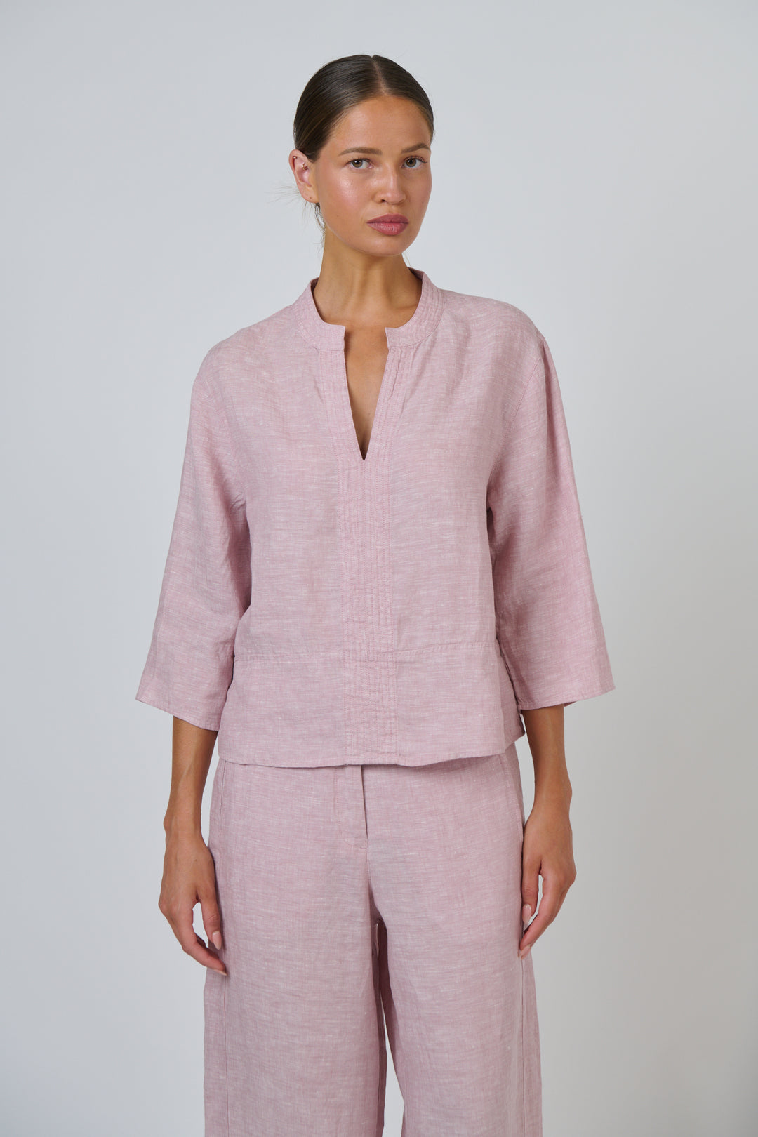 Naturals by O & J Linen Top - Radish