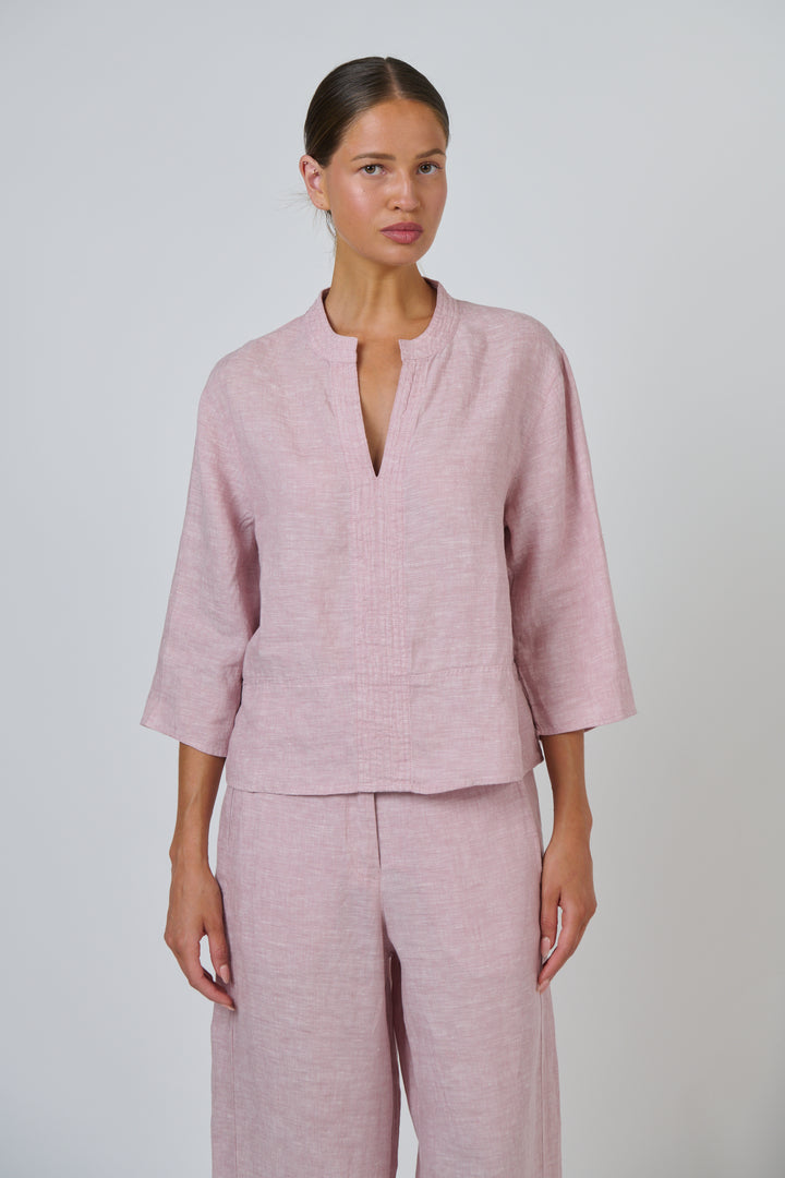 Naturals by O & J Linen Top - Radish