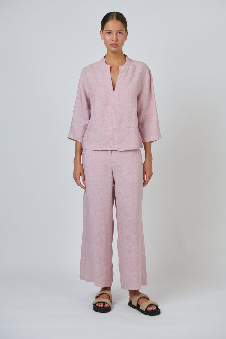 Naturals by O & J Linen Top - Radish