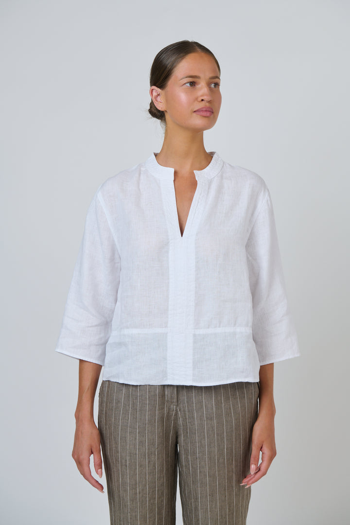 Naturals by O & J Linen Top - White