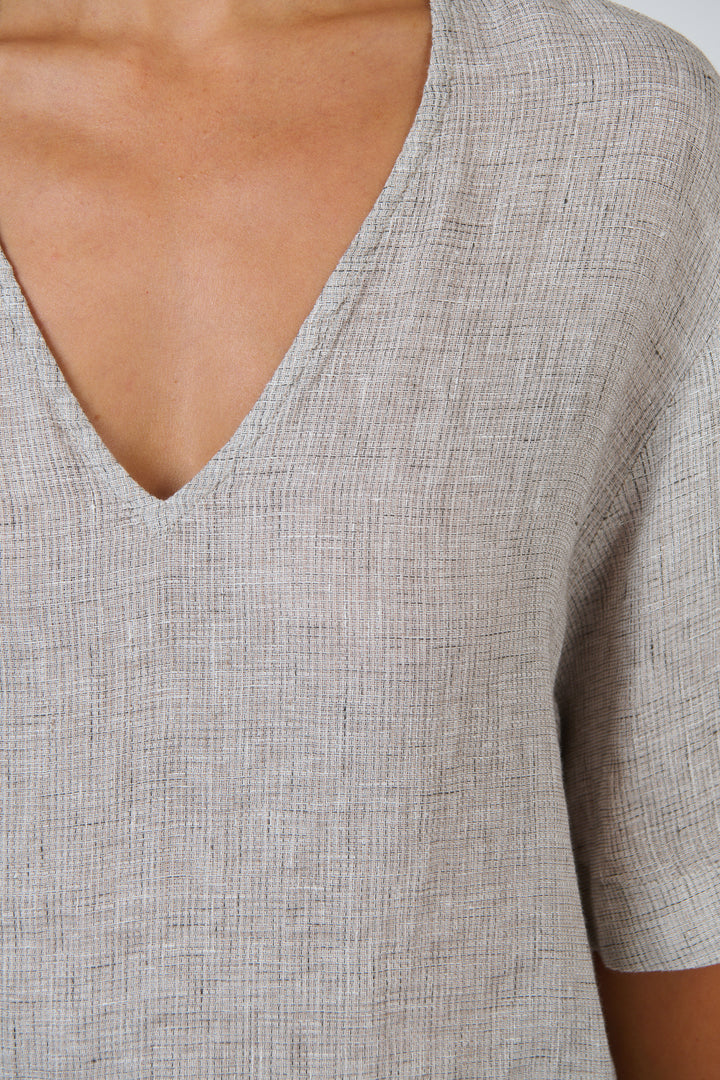 Naturals by O & J Linen Top - Chai