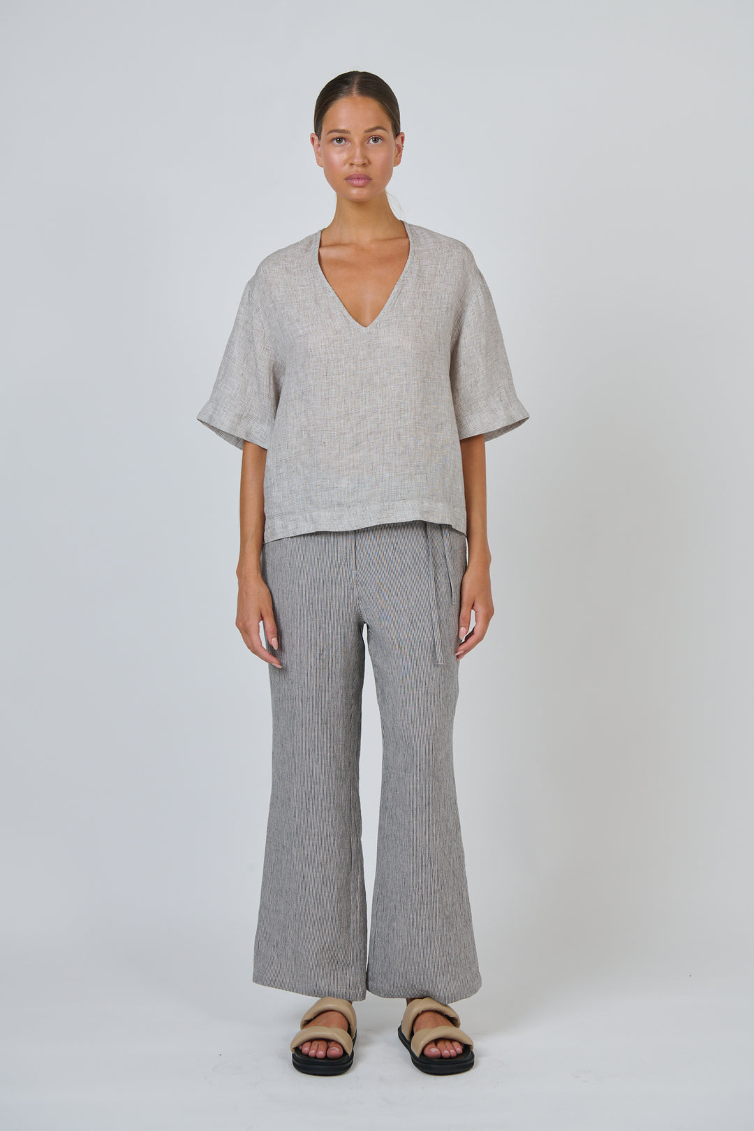 Naturals by O & J Linen Top - Chai
