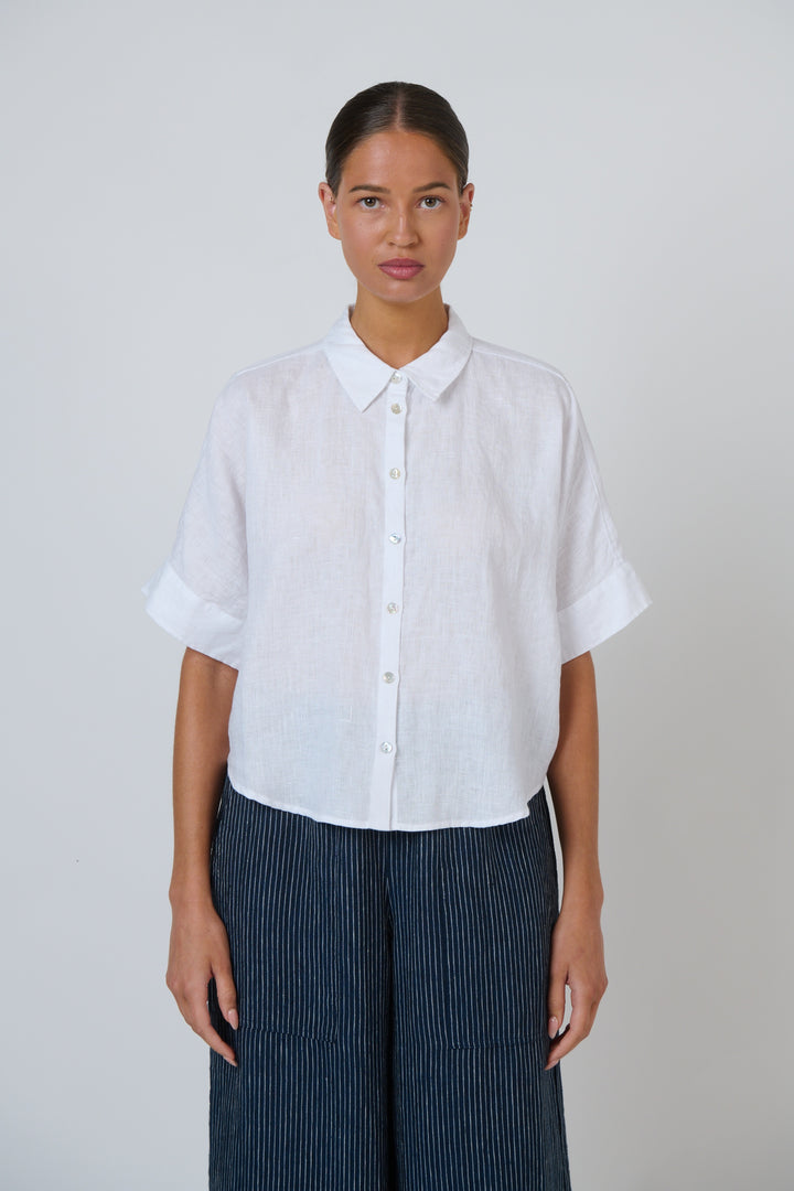 Naturals by O & J Linen Shirt - White