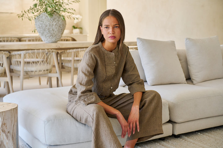 Naturals by O & J Linen Pants - Agate