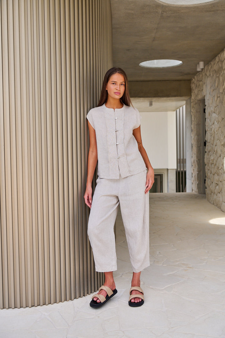 Naturals by O & J Linen Pants - Sand