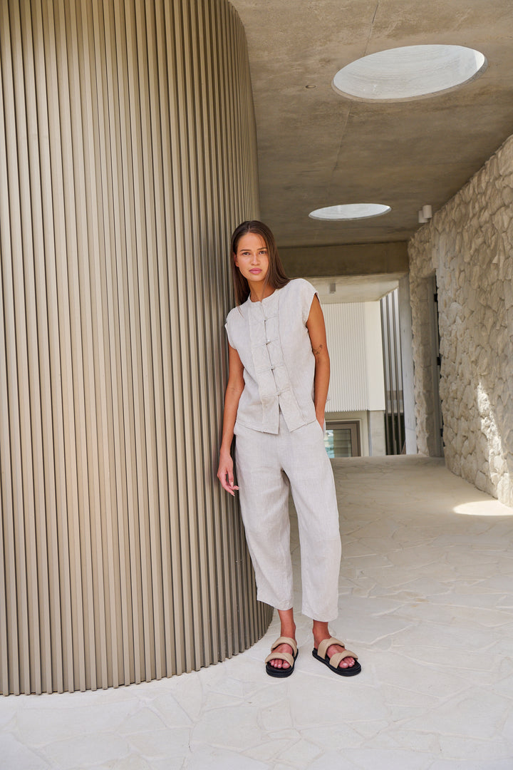 Naturals by O & J Linen Pants - Sand