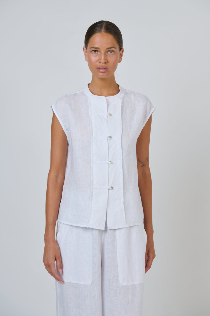 Naturals by O & J Linen Top - White