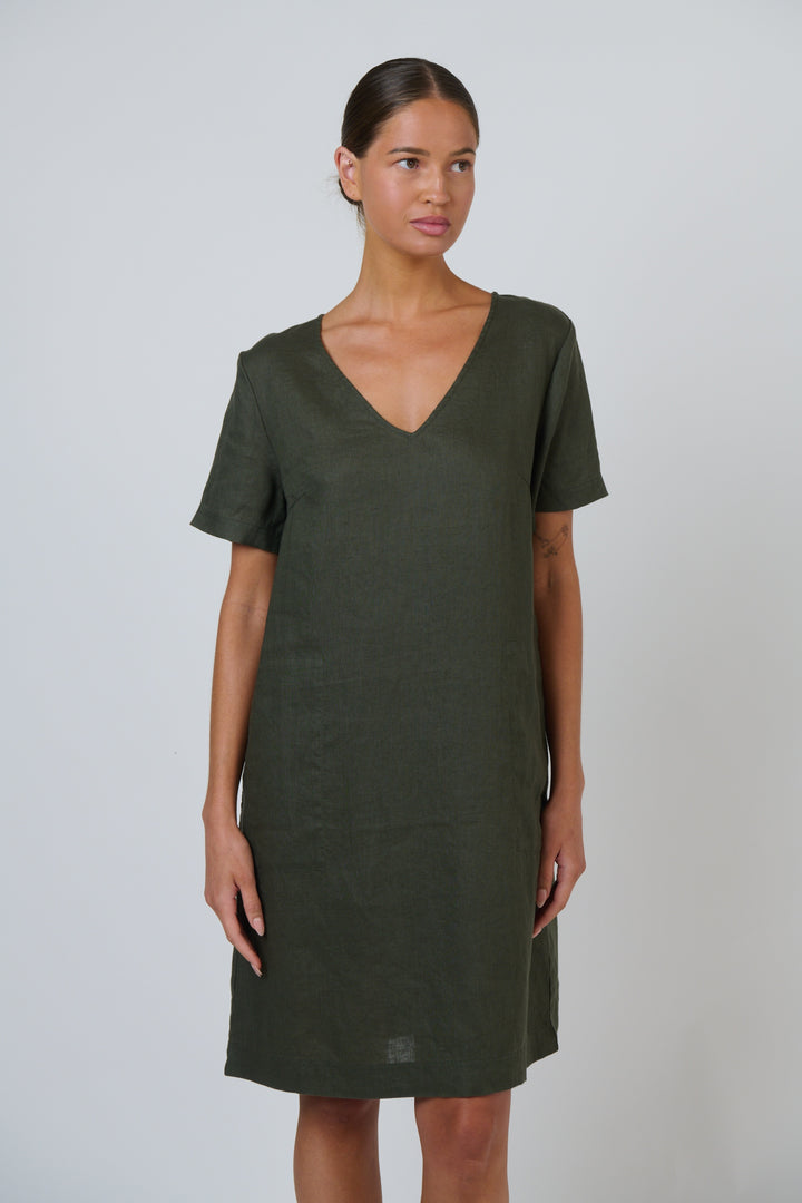 Naturals by O & J Linen Dress - Topiary