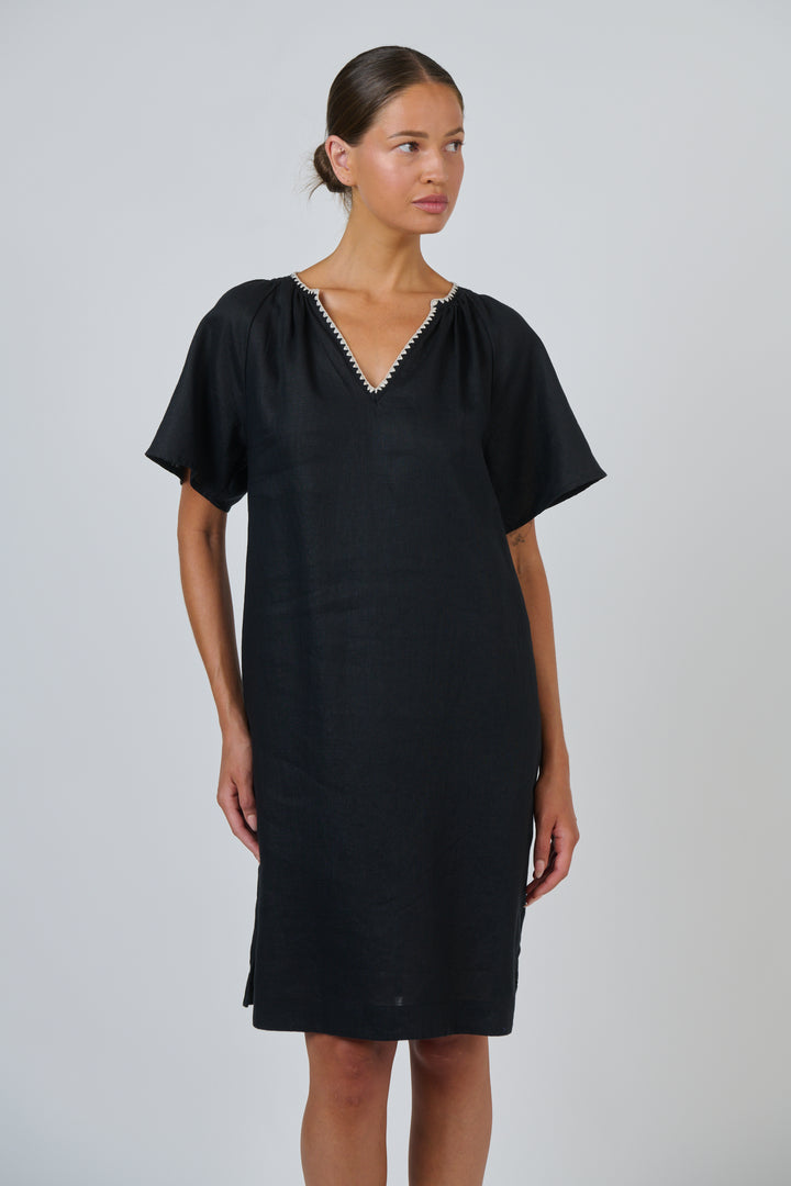 Naturals by O & J Linen Dress - Black
