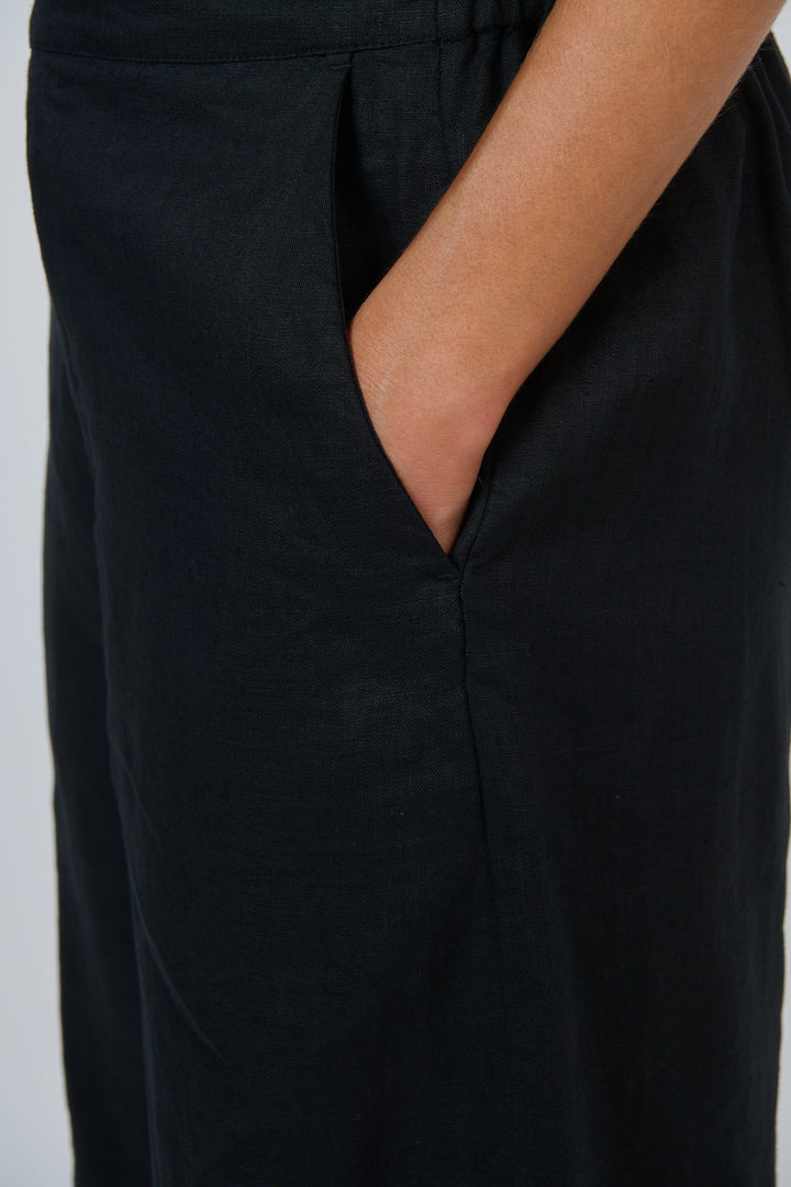 Naturals by O & J Linen Pants - Blk