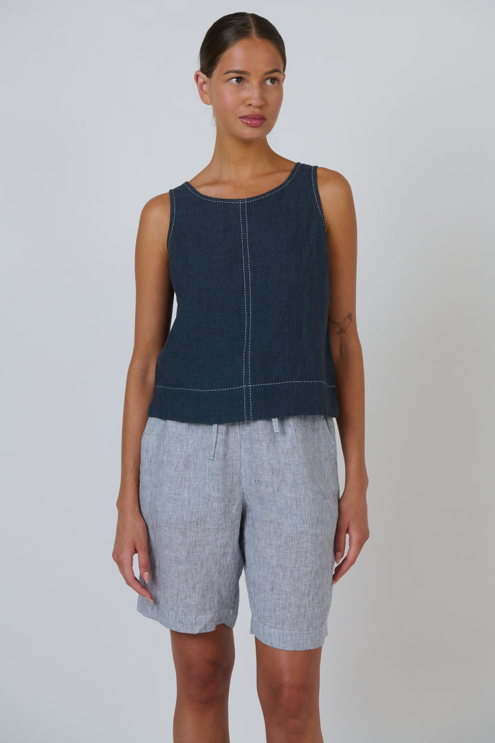 Naturals by O & J Linen Shorts - Sliver