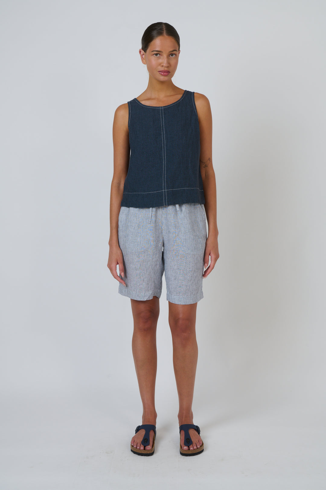 Naturals by O & J Linen Shorts - Sliver