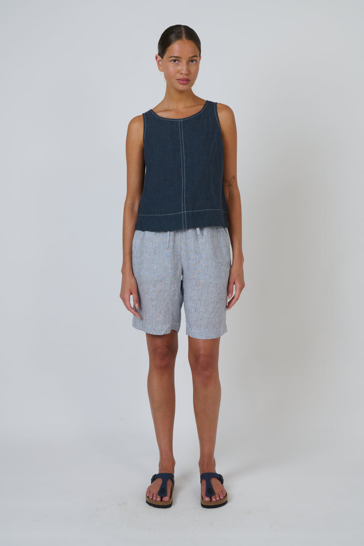 Naturals by O & J Linen Shorts - Sliver