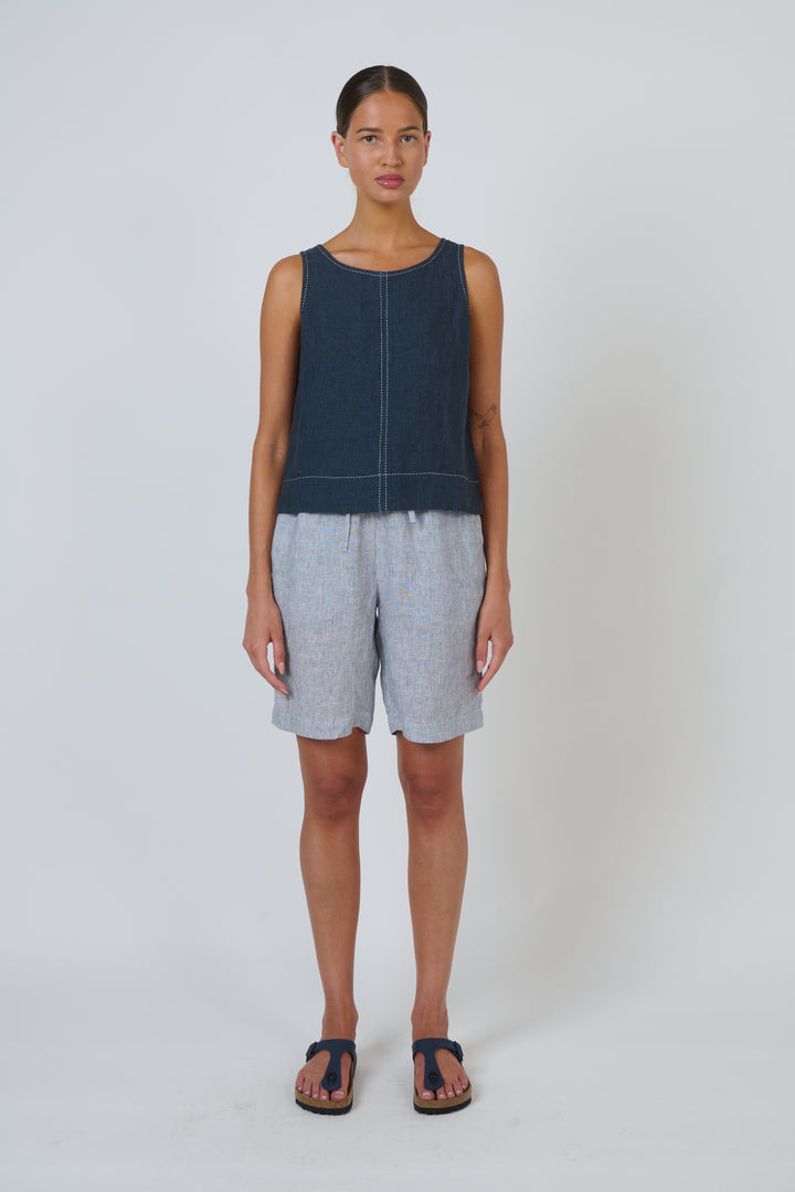 Naturals by O & J Linen Shorts - Sliver