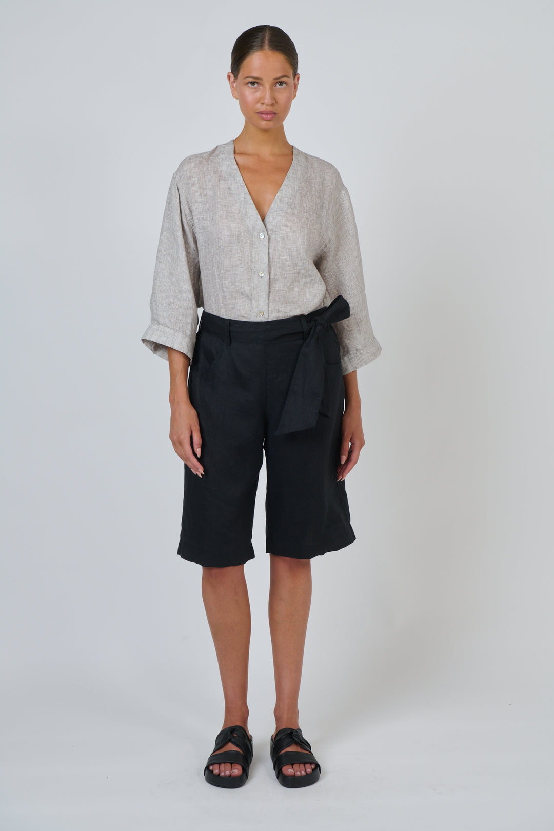 Naturals by O & J Linen Blouse - Chai