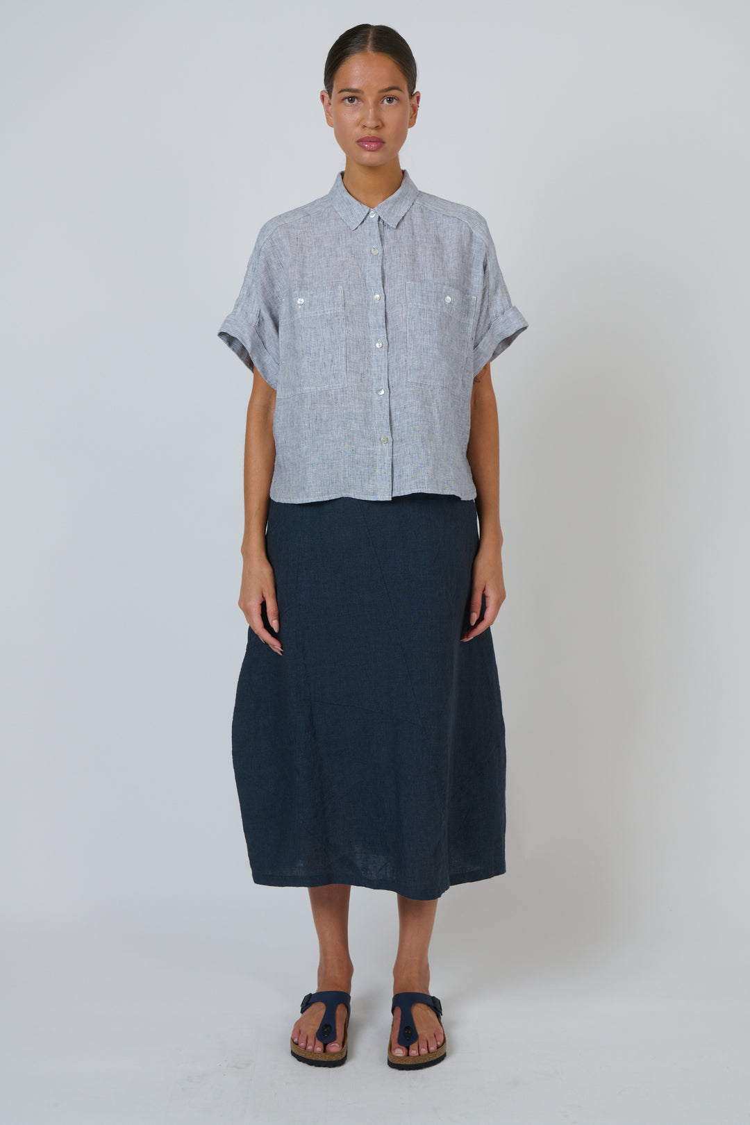 Naturals by O & J Linen Top - Sliver