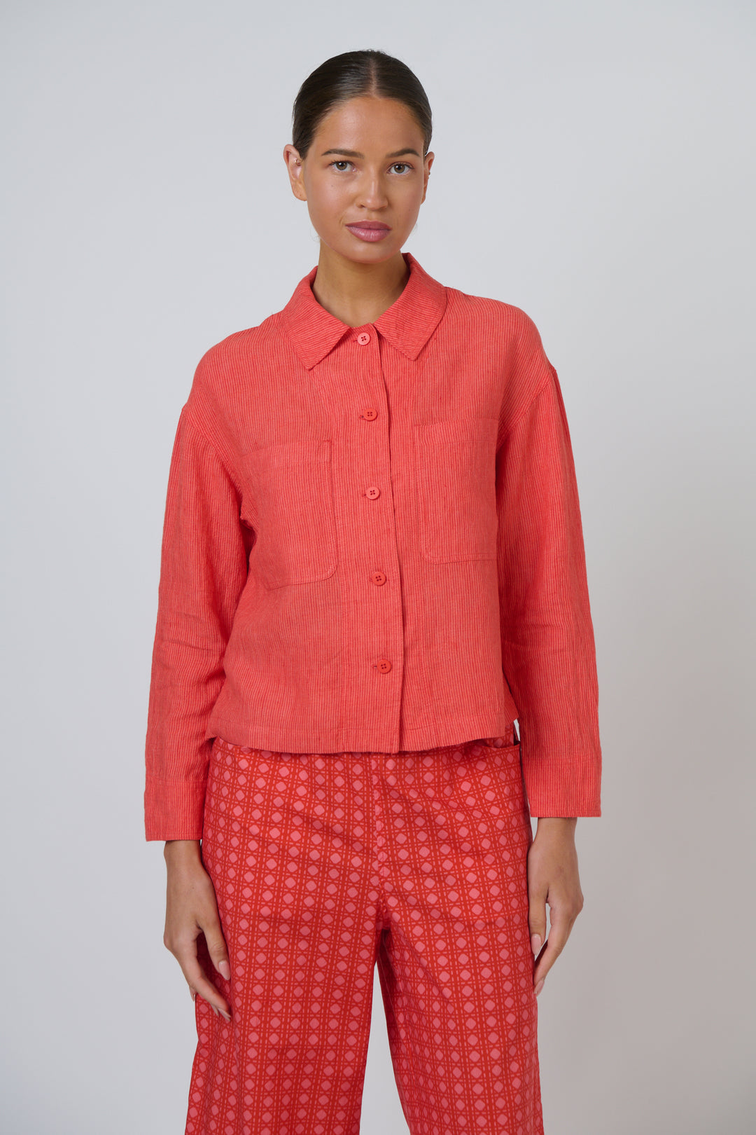 Naturals by O & J Linen Jacket - Sunset