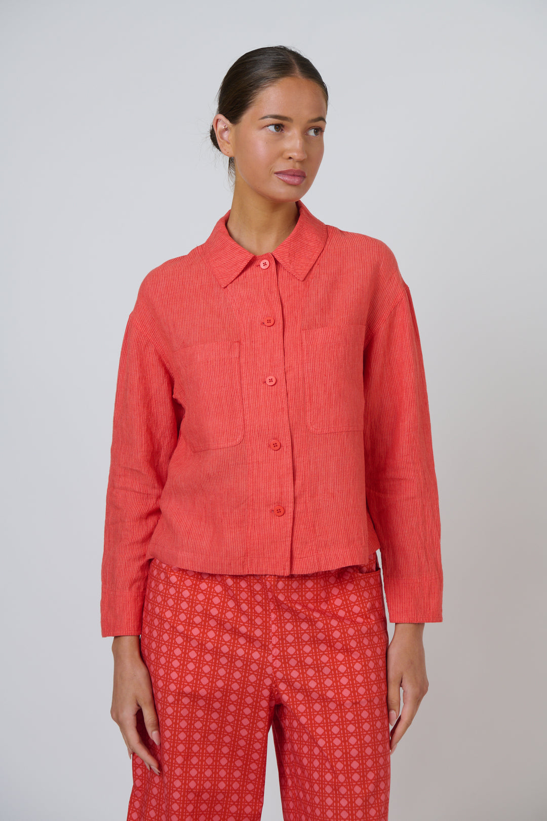 Naturals by O & J Linen Jacket - Sunset