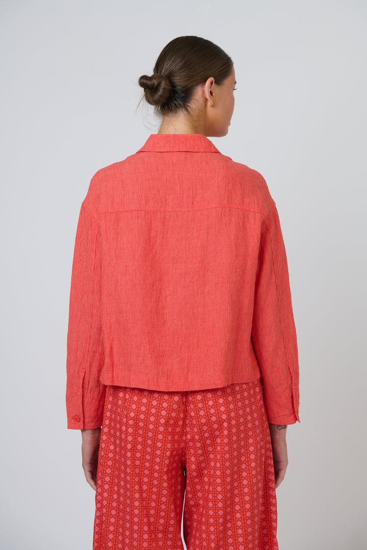 Naturals by O & J Linen Jacket - Sunset