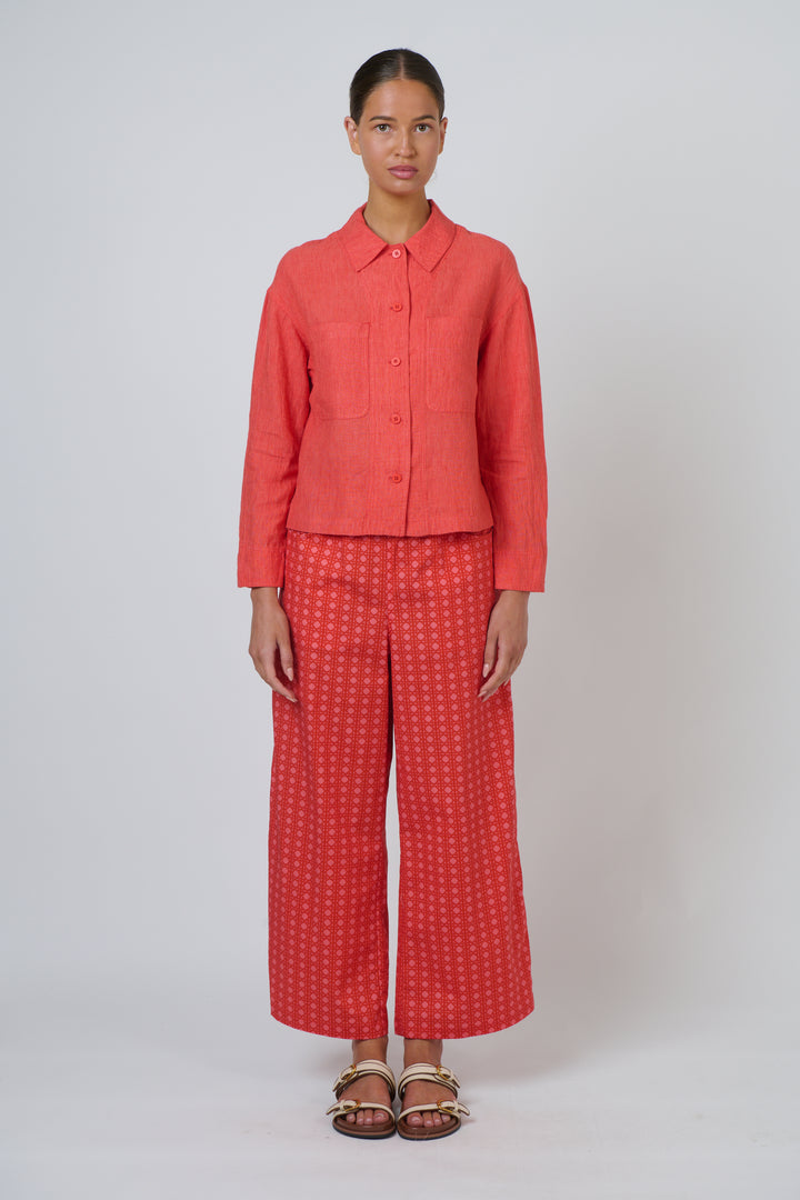 Naturals by O & J Linen Jacket - Sunset