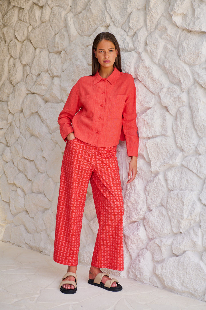 Naturals by O & J Linen Jacket - Sunset