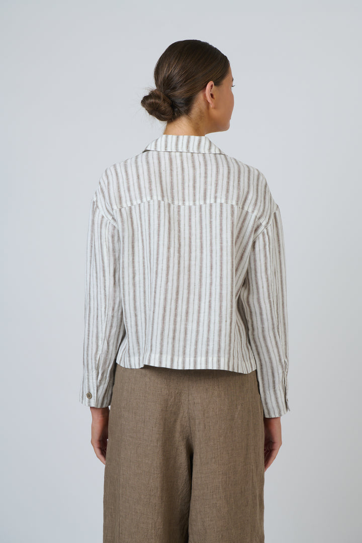 Naturals by O & J Linen Jacket - Travertine