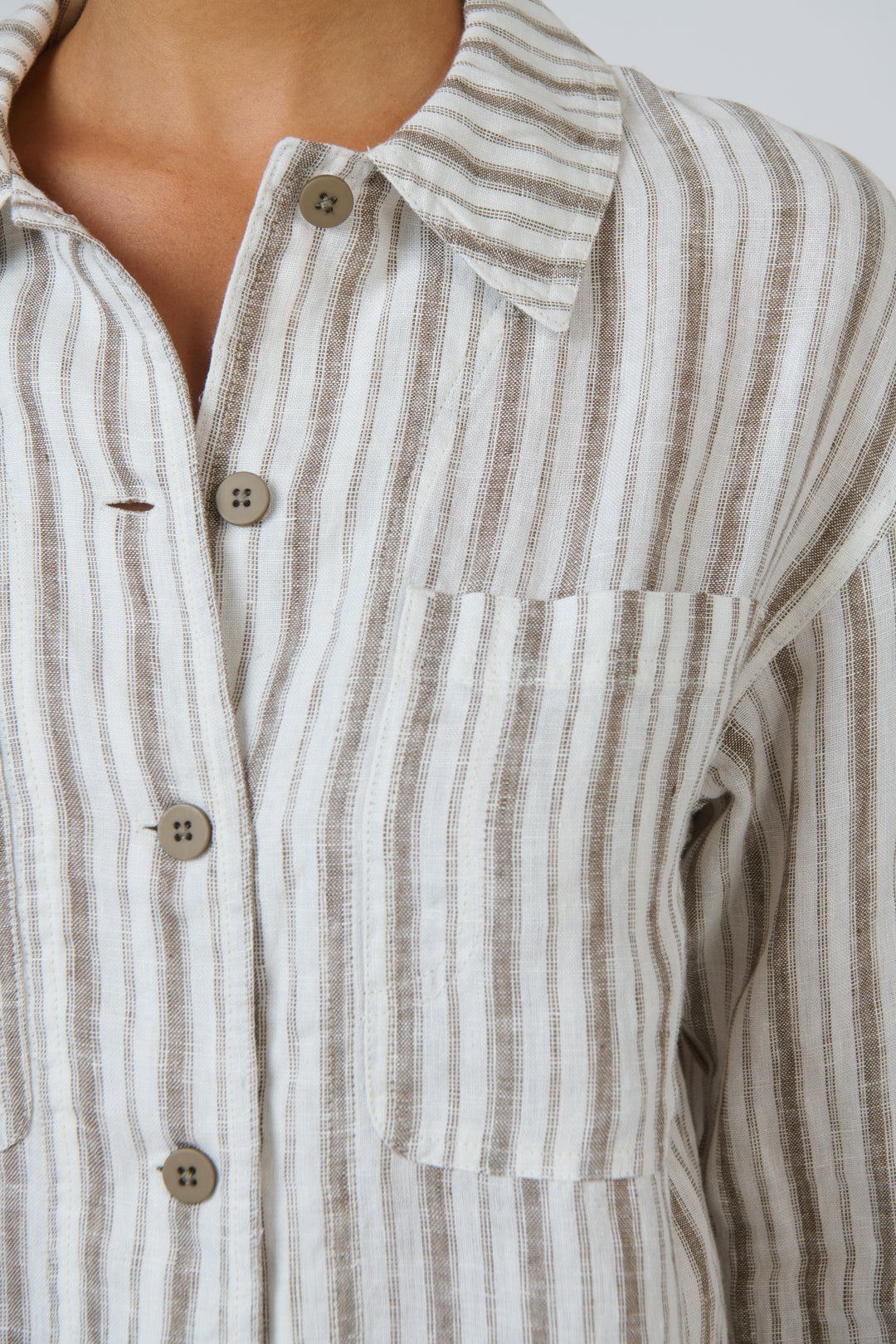 Naturals by O & J Linen Jacket - Travertine