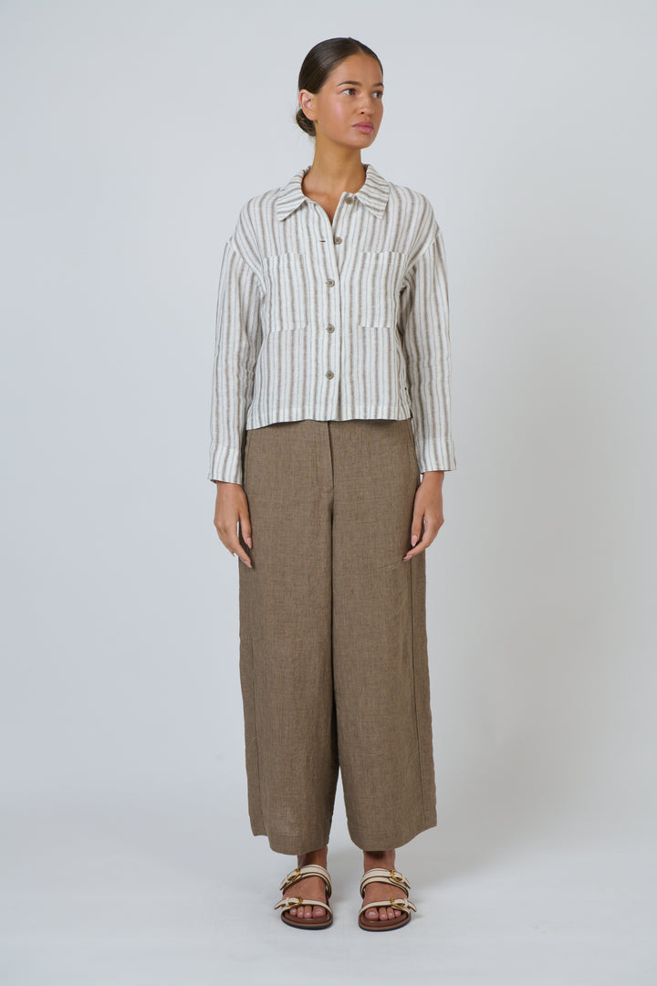 Naturals by O & J Linen Jacket - Travertine