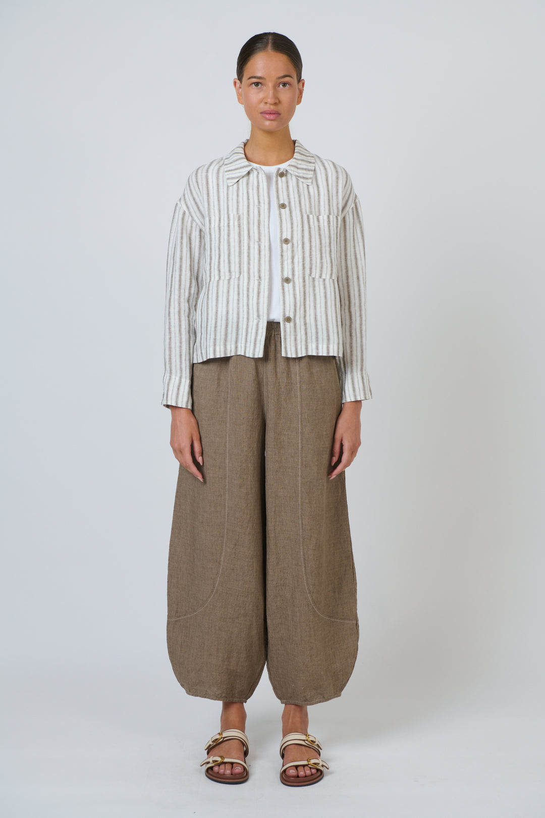 Naturals by O & J Linen Jacket - Travertine