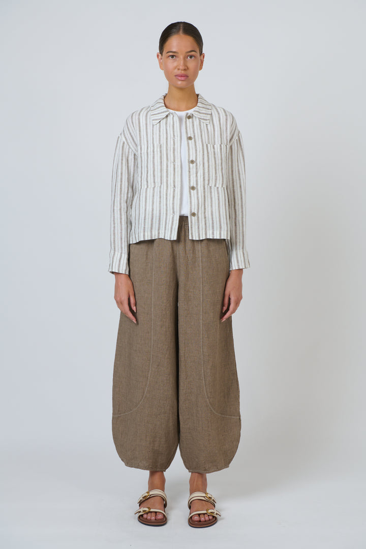 Naturals by O & J Linen Jacket - Travertine