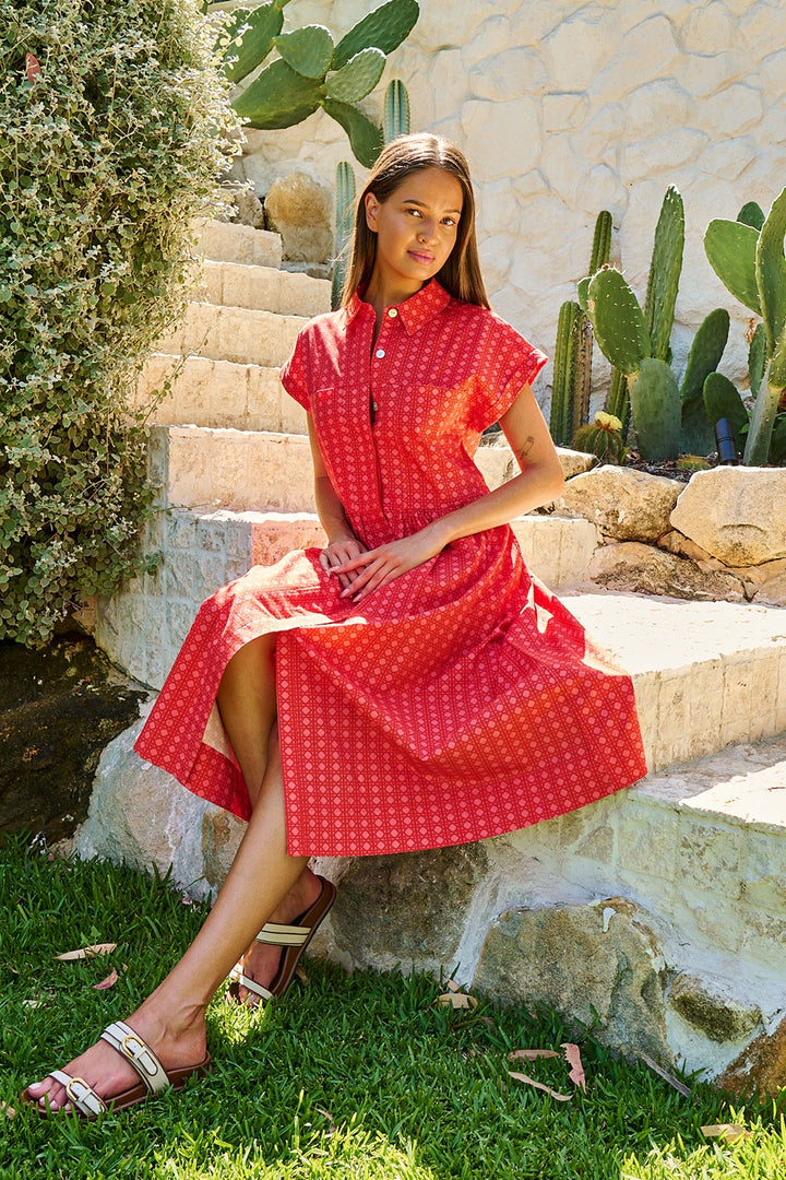 Naturals by O & J Poplin Dress - Cannage