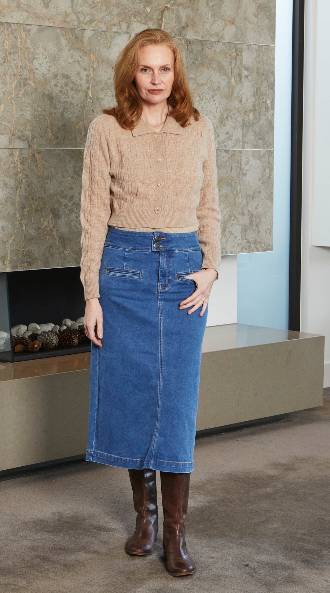 New London George Cardigan - Oat