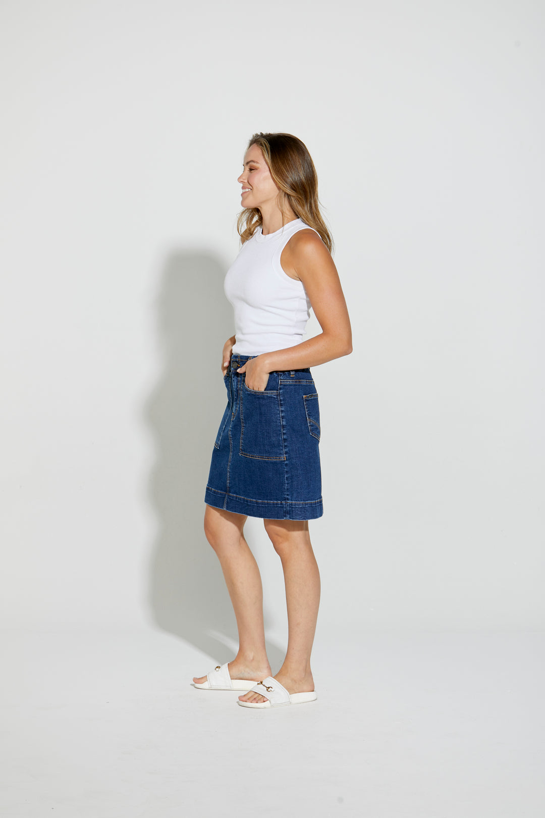 New London Hatfield Skirt - Mid Wash