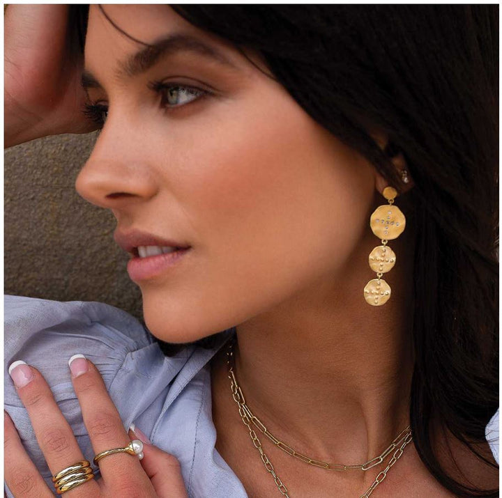 Murkani Halcyon Gold Hanging Earrings