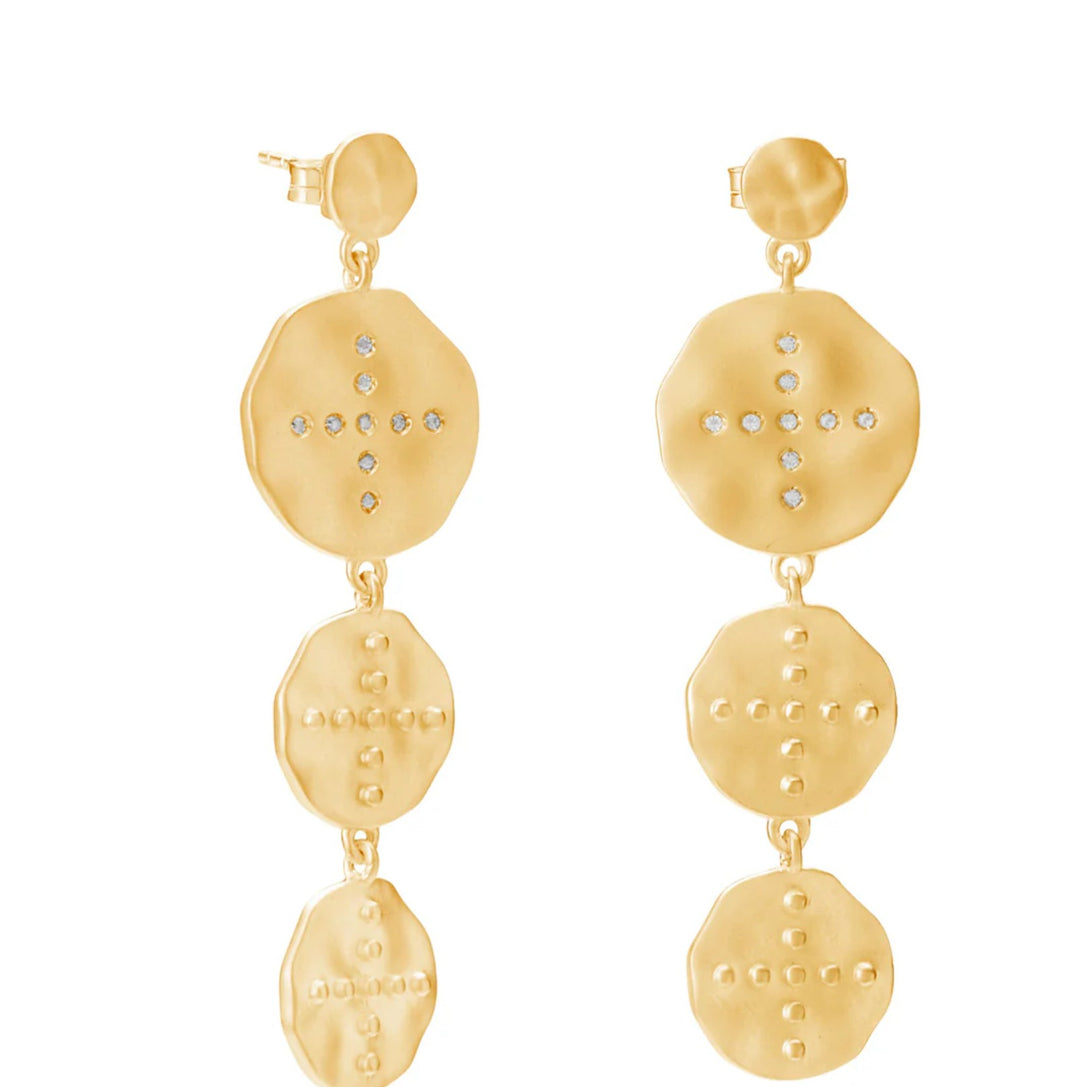 Murkani Halcyon Gold Hanging Earrings