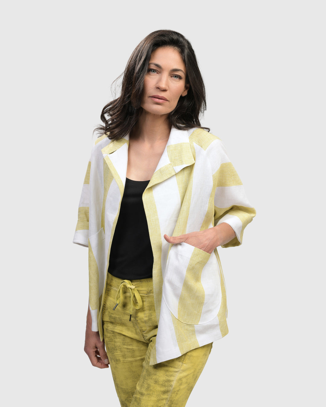 Alembika Citron stripe linen jacket