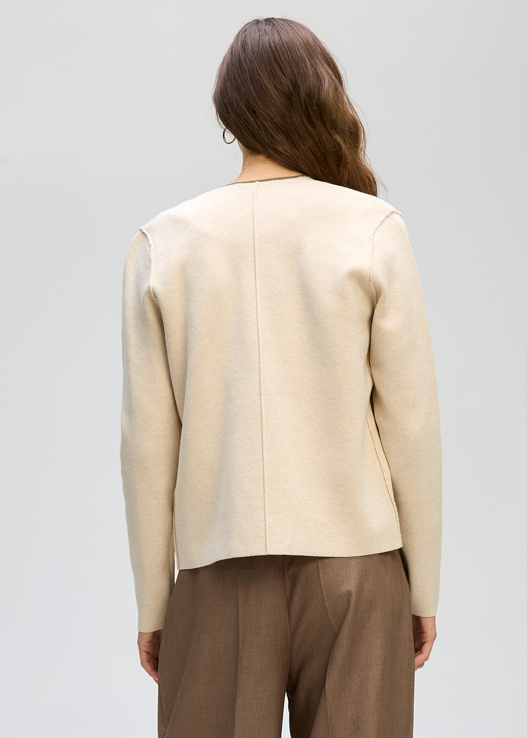 LD + Co Collared Milano Cardigan - Macadamia