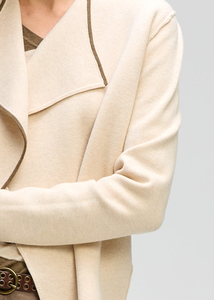 LD + Co Collared Milano Cardigan - Macadamia