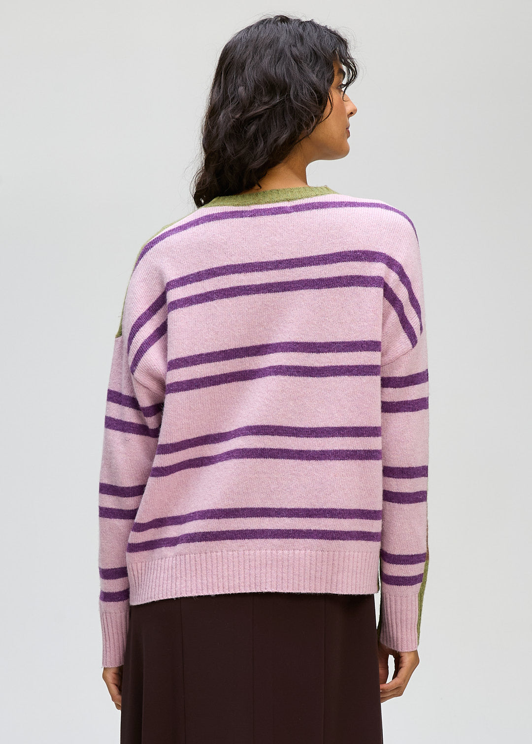 Ld+Co Groove Stripe Crew Jumper - Olive