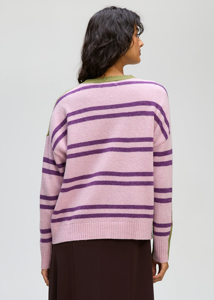 Ld+Co Groove Stripe Crew Jumper - Olive
