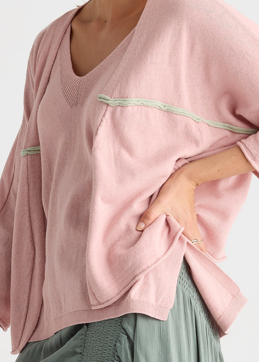 LD+CO Offset Cardigan