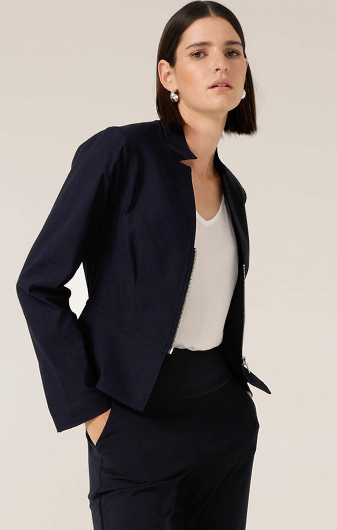 Sacha Drake Peplum Zip Jacket - NV