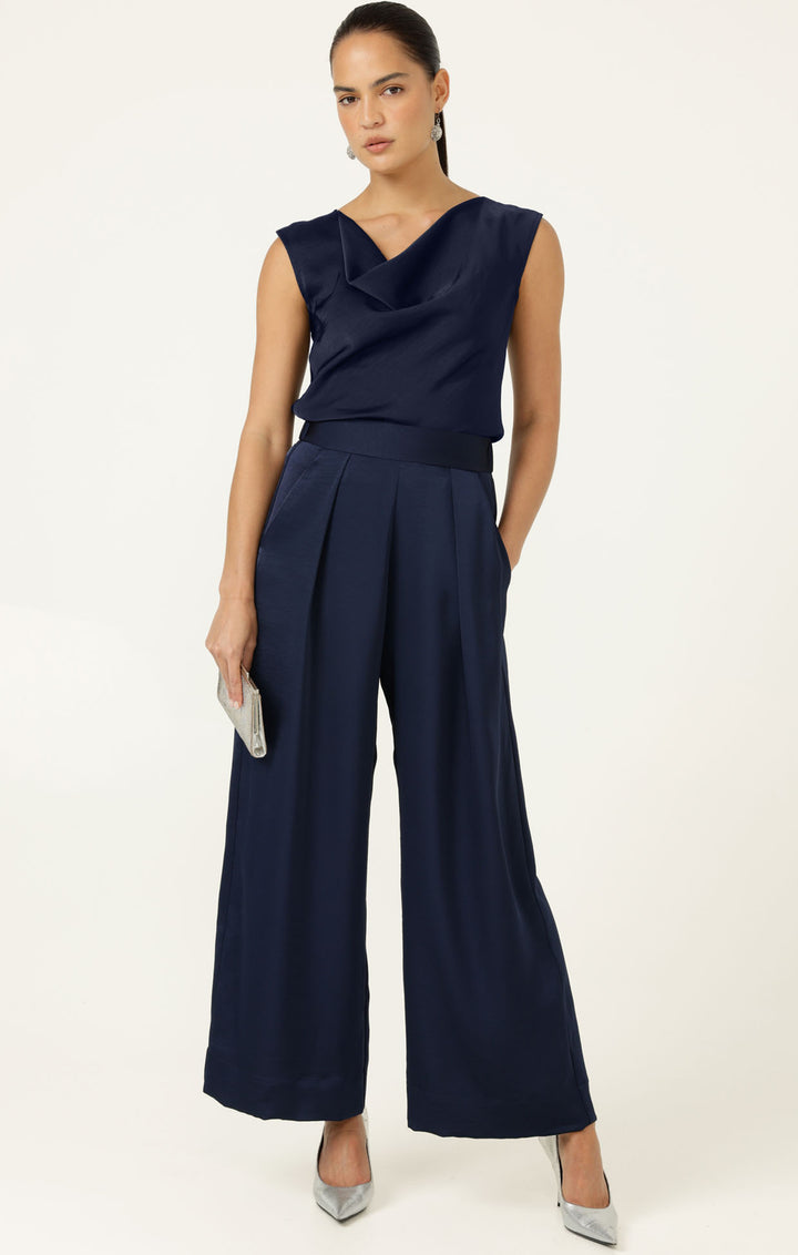 Sacha Drake Luxe Pleated Trouser - Navy