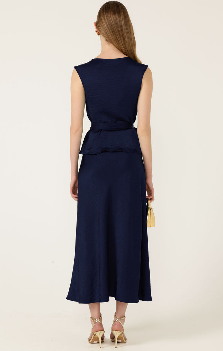 Sacha Drake Luxe Cowl Bias Top - Navy