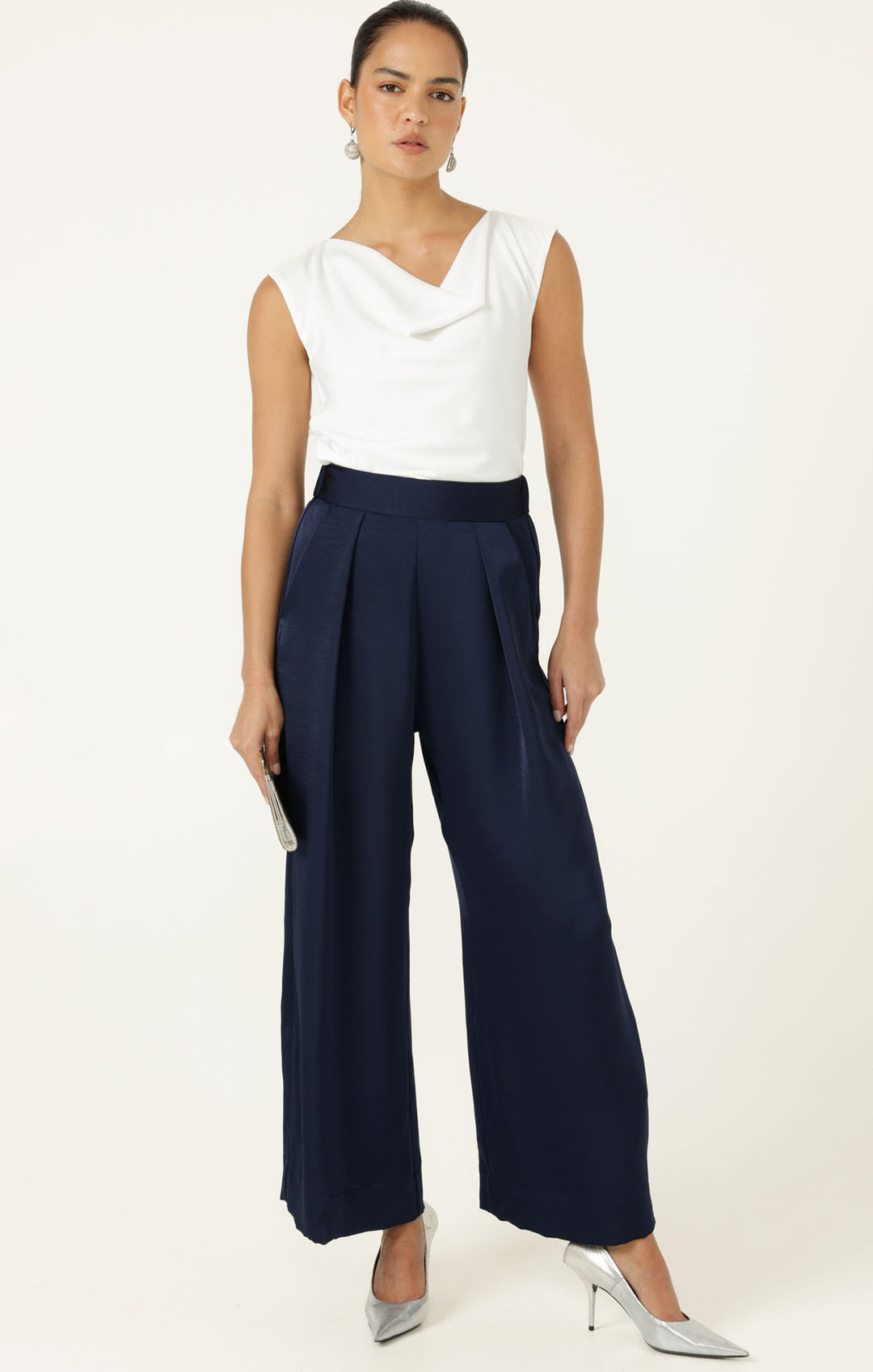 Sacha Drake Luxe Pleated Trouser - Navy